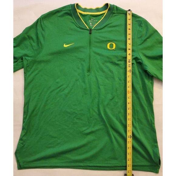 NIKE DRI-FIT OREGON DUCKS GREEN YELLOW QUARTER ZIP PULLOVER SIZE XL MEN'S - Picture 5 of 7
